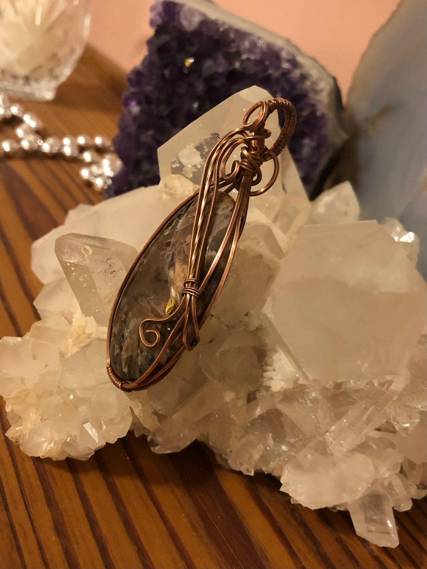 Turkish Stick Agate Pendant in Copper