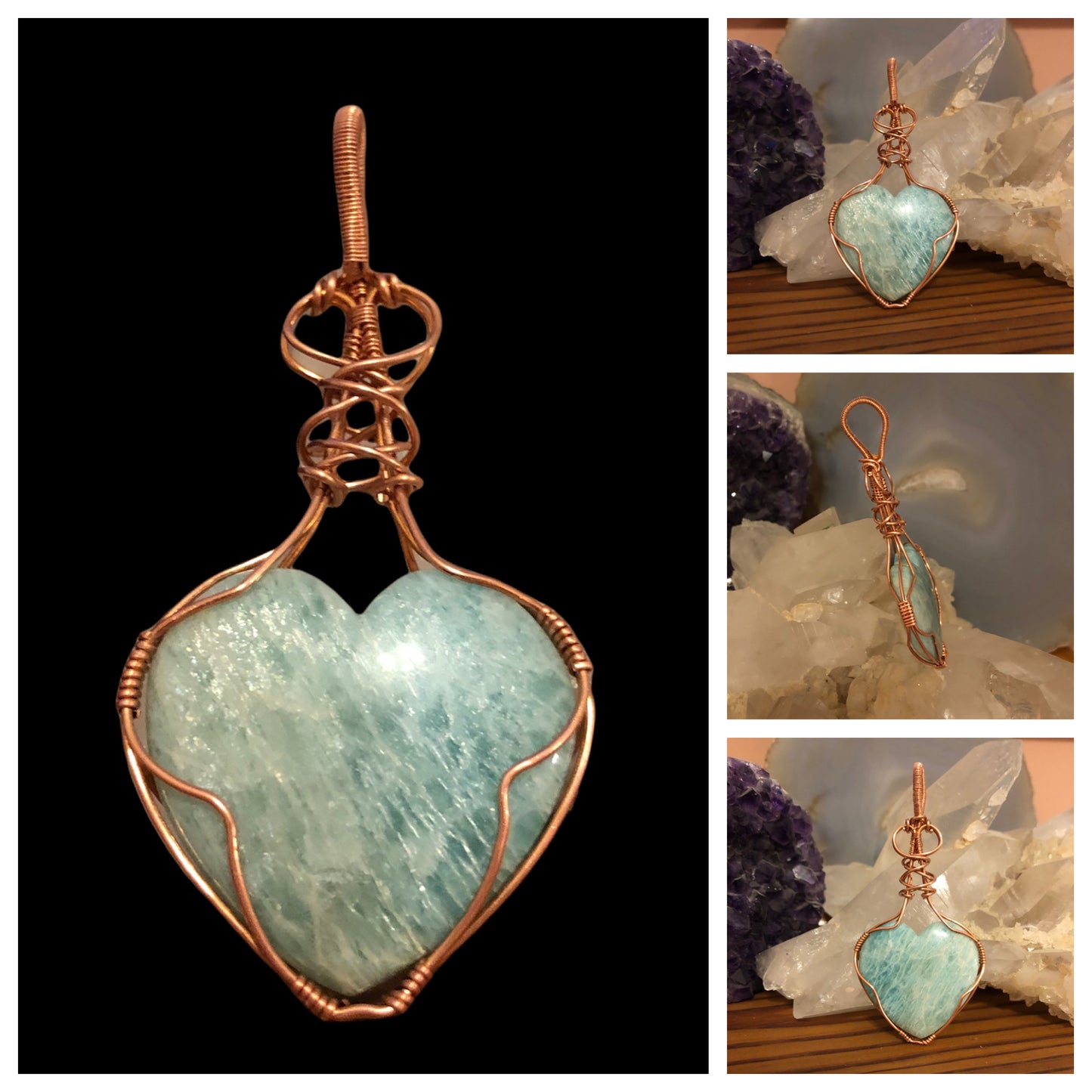 Amazonite Heart in Copper