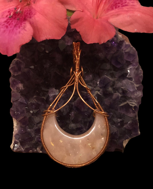 Rose Quartz Moon in Copper