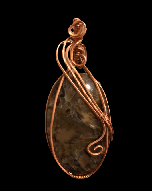 Turkish Stick Agate Pendant in Copper
